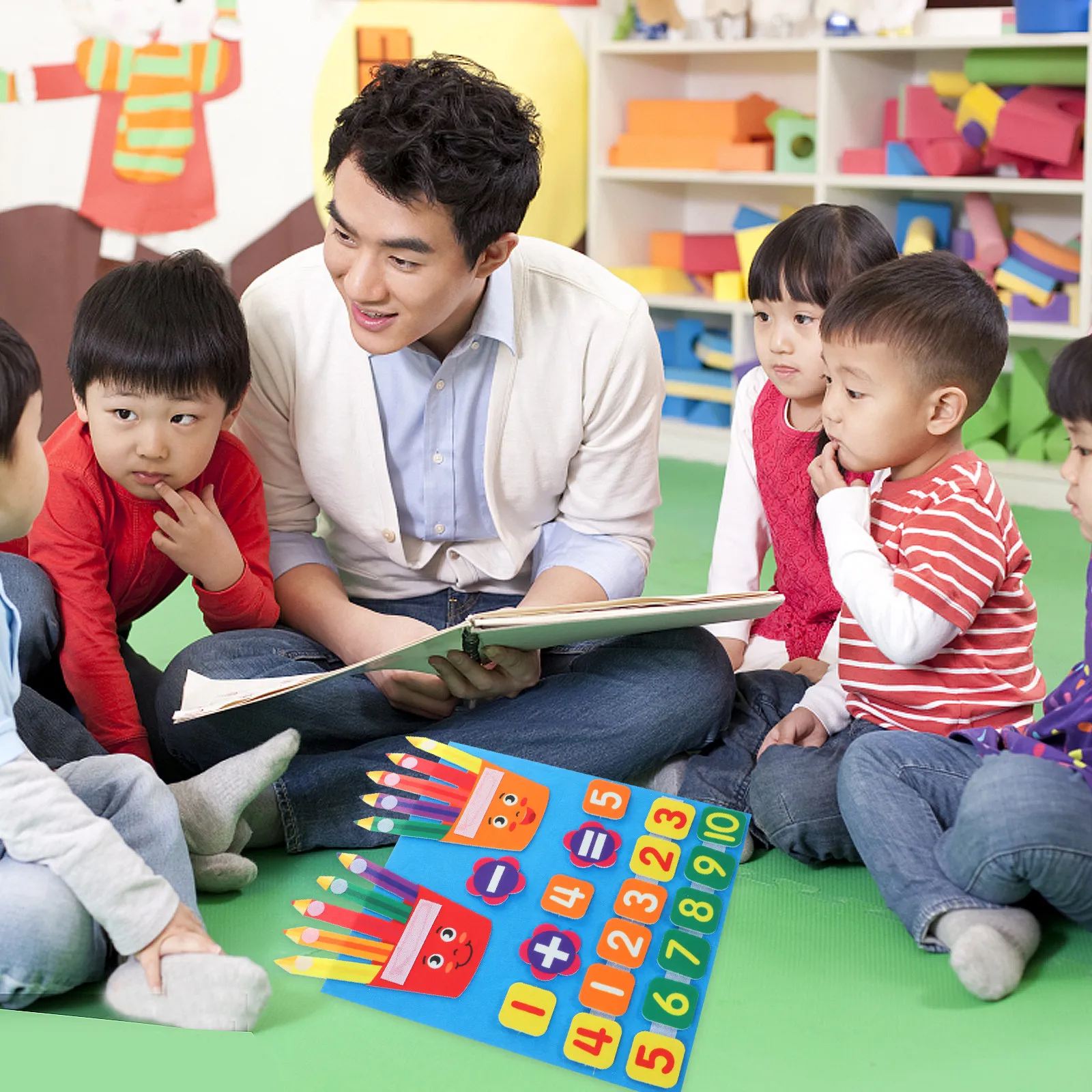  수학 보드 펠트 소재 덧셈 뺄셈 학습 도구 개발 교육 보조 조기 교육