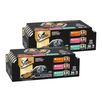 Perfect Portions Wet Cat Food Cuts in Gravy Roasted Chicken Entree with Sustainable Salmon and with Sustainable Tuna 2. oz. Twi