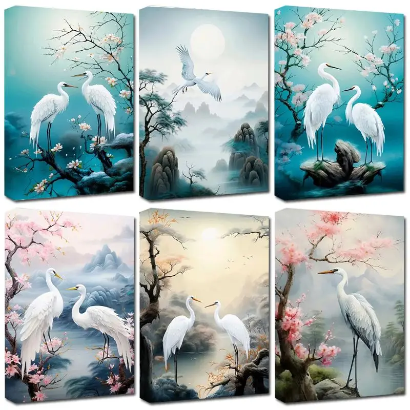 

CHENISTORY Modern Pictures by Numbers Crane Animals Gifts Acrylic Paint DIY Canvas Painting Adults Crafts Home Decoration