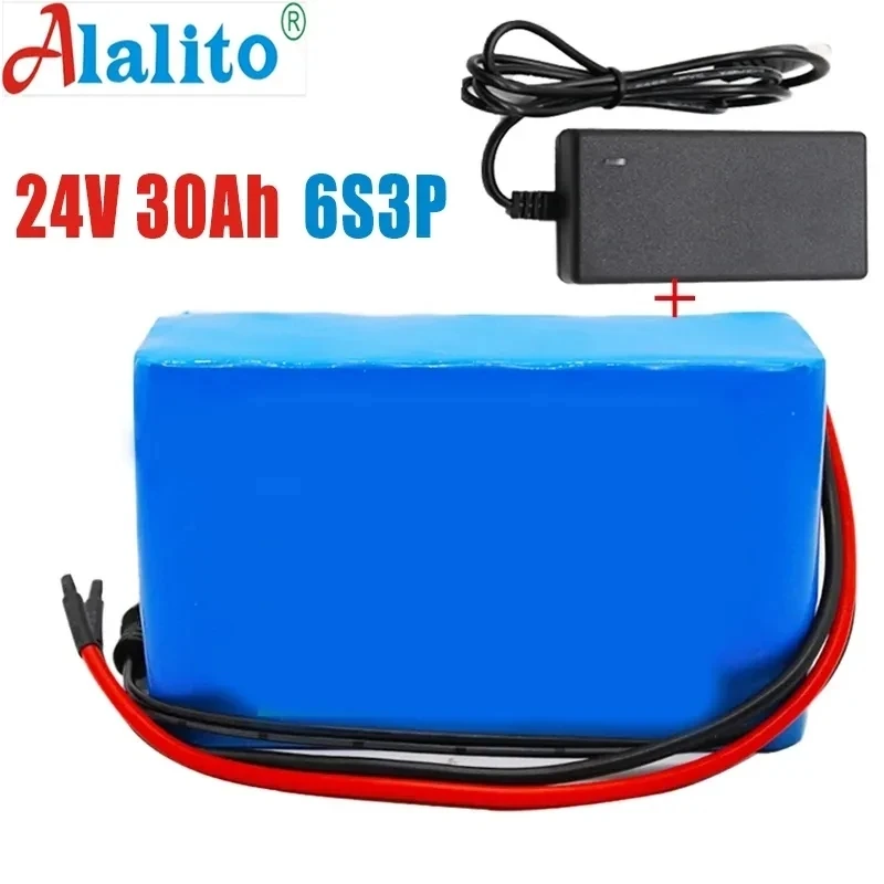 

24V 25000mAh 6S2P 18650 25.2V Lithium Battery with BMS For Electric Bicycle Moped 2A Charger