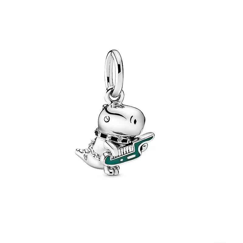 Pendant Dinosaur Bear Unicorn Playing Guitar Charm Beads Fit Original European 925 Sterling Silver Bracelet Necklace DIY Jewelry 2