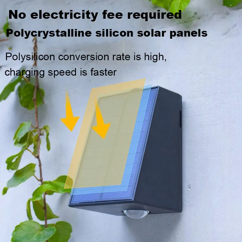 Solar Waterproof Wall Washer Courtyard Fence Homestay LED Wall Lamp Outdoor Villa Garden Decoration Automatic Sensing Spotlight