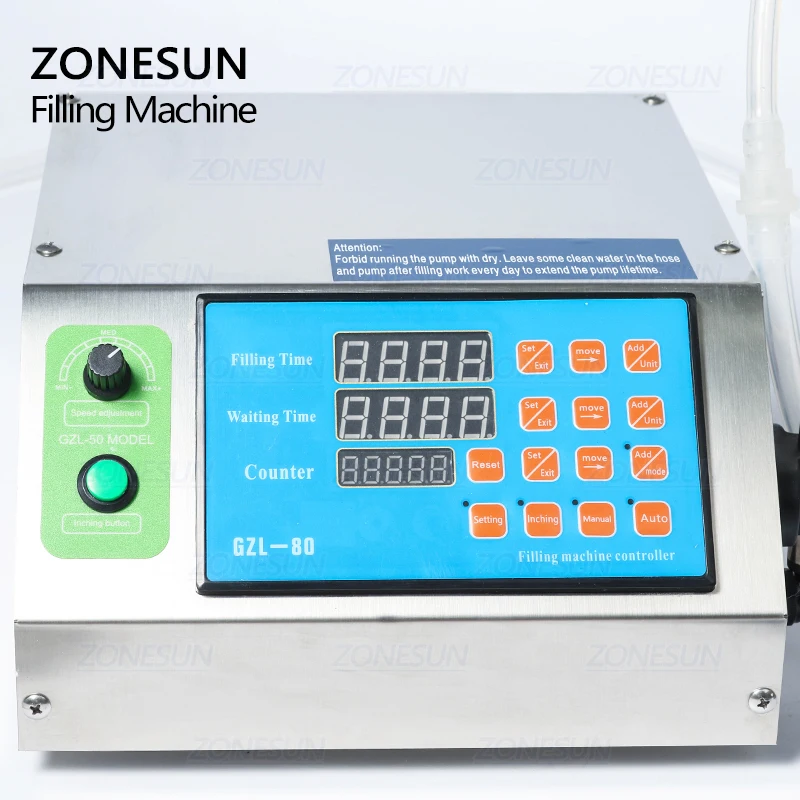 Liquid filling machine filling machine ZONESUN Electric Liquid Filling Machine Semi-automatic Diaphragm Pump Drink Bottle Beverage Juice Soy Sauce Soya Milk Packaging