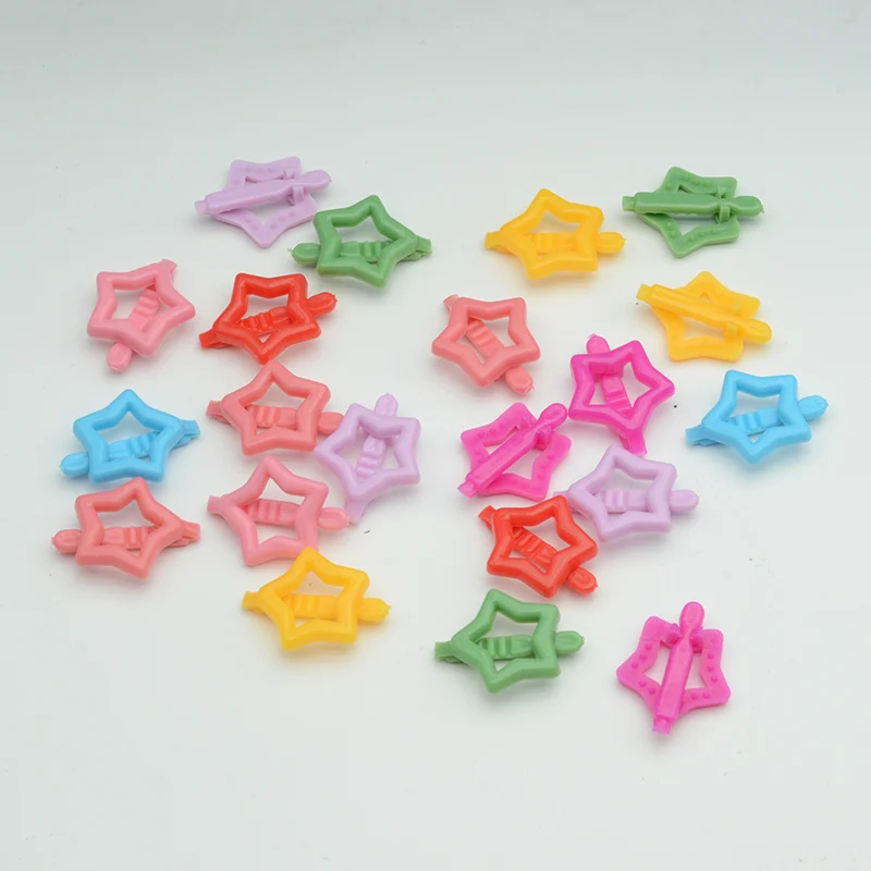 100PCS Süße Bunte Herz Kunststoff seite haarnadeln Kinder mädchen schmetterling bowhair clips haar zubehör Frosch bögen haar barrettes – Detail 1