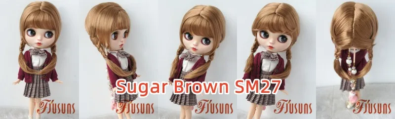 Jusuns BJD Wigs JD676 9-10inch 10-11inch 11-12inch Double Ponytail Braid Synthetic Mohair Doll Hair Fashion Doll Accessories