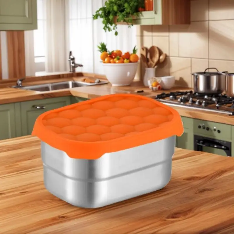 J60C 3 Pieces Stainless Steel Lunch Container Child Friendly Stainless Steel Lunch Box with Lid For Or Snacks