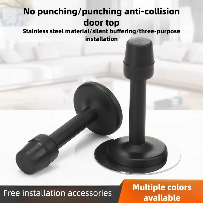 ตัวกันกระแทกประตูสแตนเลส ป้องกันผนัง ลดเสียงรบกวน ป้องกันการชน ตัวยึดประตูสำหรับบ้าน 1