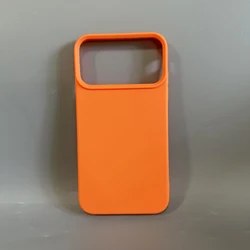 Vibrant Silicone Phone Case with Large Cutout for Customized Protection (Orange)