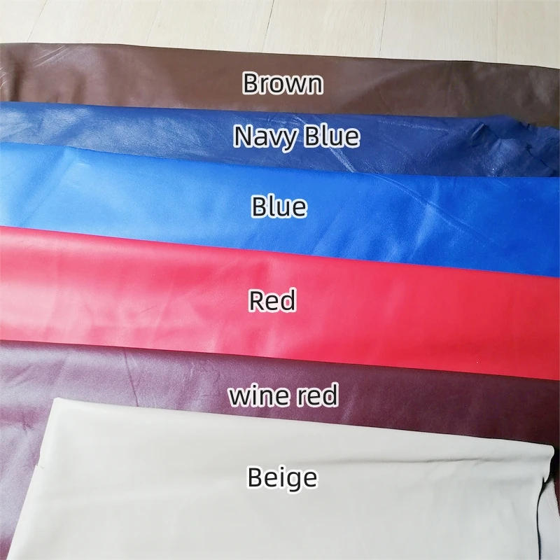 0.5/0.8mm 베이지. 갈색. 와인 레드. 블루 양가죽. 첫 번째 레이어 가죽. 실제 가죽 Fabric.DIY 손으로 만든 옷 수리용.