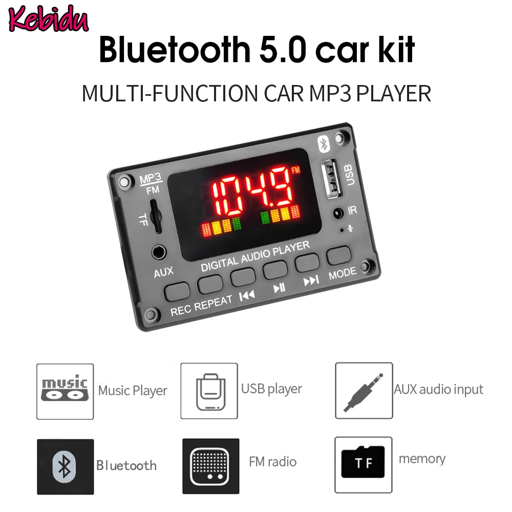 12v Fm Mp3 Decoder Board Bluetooth Radio Card Board 12v Bluetooth Mp3