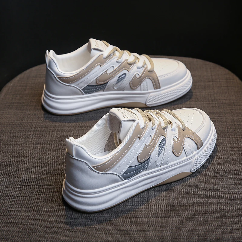 New Spring and Autumn 5 Women's Sports Leisure Tennis Shoes Flat Bottom Casual Vulcanized Canvas Lace Up Outdoor Walking Shoes