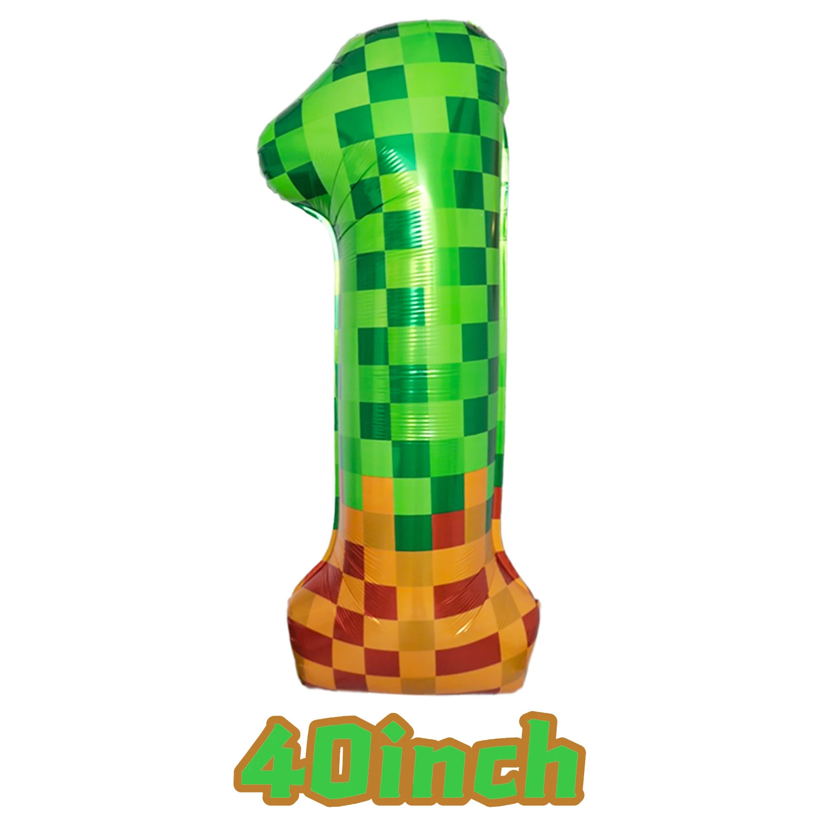 40 Zoll grüner Mosaik-Zahlen-Folienballon für Kinder, Jungen, Spielthema, Geburtstagsfeier, Dekoration, Gastgeschenke 0–9, digitales Ballonzubehör, Geschenk – Detail 6