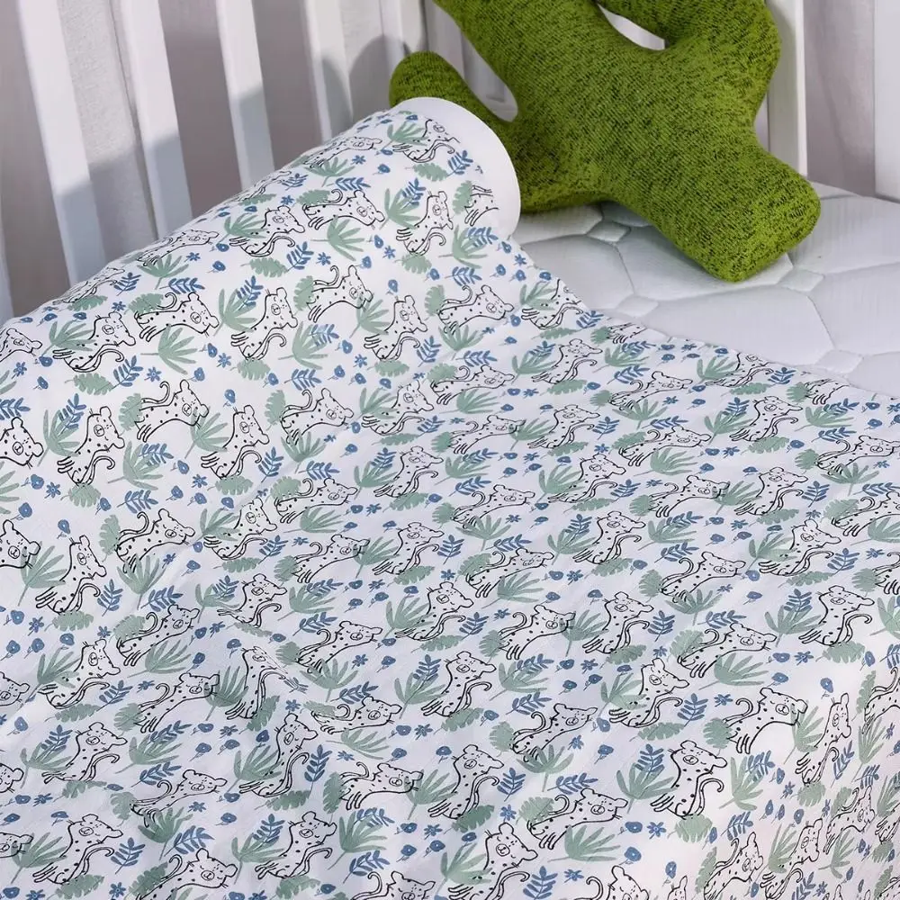 Soft Baby Swaddle Blanket Cartoon Print Cotton Baby Wrap Sleeping Bag Hypoallergenic Double Layer Baby Stroller Cover