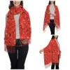 Cookie Monster Womens Tassel Scarf Red Dancing Elmo Pattern Long Super Soft Shawl Wrap Gifts Cashmere Scarf 2