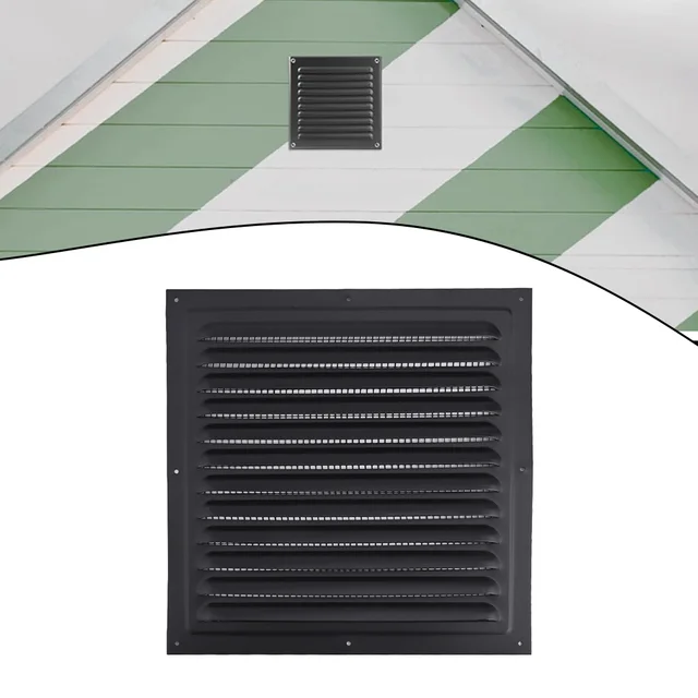 ฝาครอบตะแกรงระบายอากาศอลูมิเนียมอัลลอยด์สำหรับช่องระบายอากาศผนังภายนอก, ช่องระบายอากาศแบบมีรูระบายอากาศทรงสี่เหลี่ยม, หลายขนาด 1