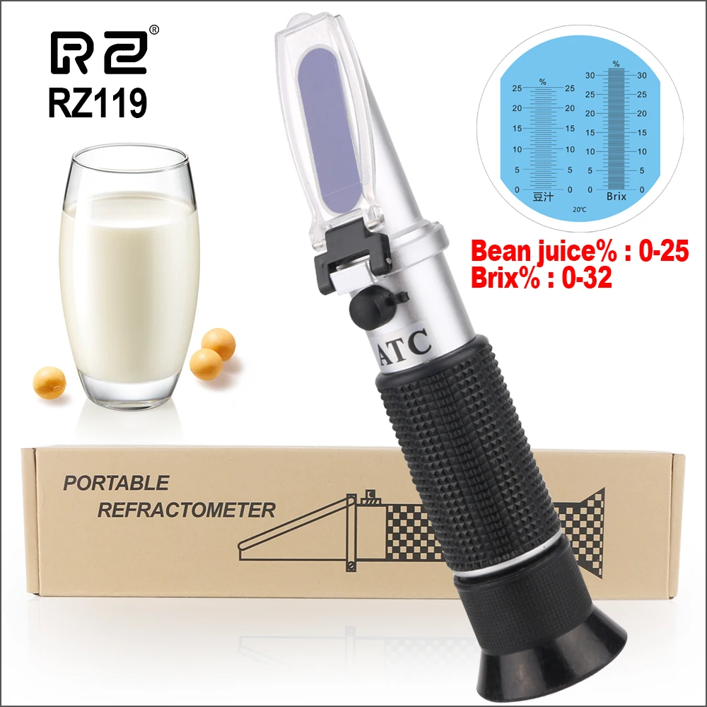 

RZ Refractometer Handheld Portable Brix 0-32% Bean Juice 0-25% Refractometro Sugar Meter Fruit Food sugar Meter