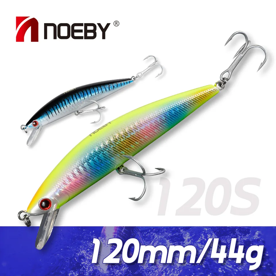 NOEBY Super Sinking Minnow 120mm 44g Long Casting Wobblers Hard