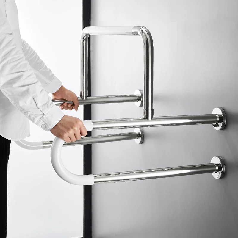 Stainless Steel Urinal Handicap Rails Grab Bars for Bathroom Toilet Support for Elderly Disabled, Hand Shower, Safety Handrail