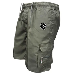 Summer Men's High - Quality Cotton Cargo Shorts - Multi - Pocket Casual Outdoor Wear - S (Green)
