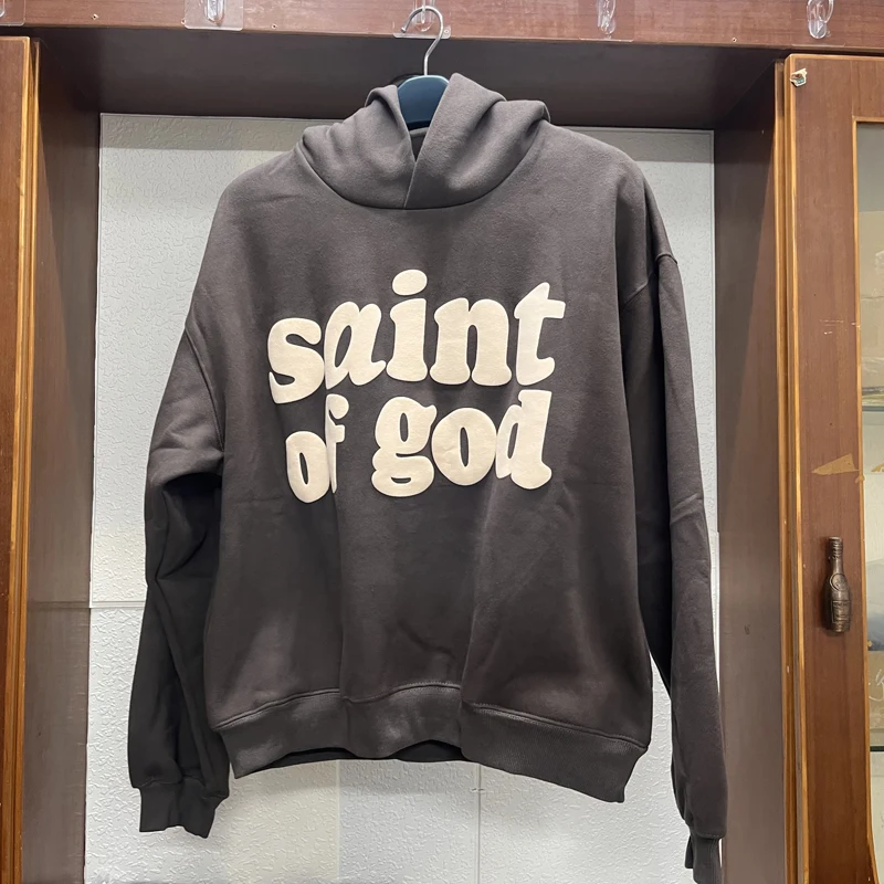 

Толстовка Saint с капюшоном, мужская, женская, Повседневная Толстовка с рисунком в западном стиле