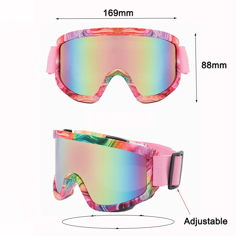 Anti-Fog Ski Goggles Motorcycle Goggles Winter Snowboard Skiing Glasses Outdoor Sport Windproof Ski Mask Off Road Goggles Helmet 6