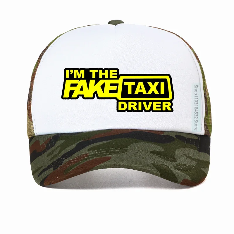 FAKE TAXI Cap Trucker Mesh Funny Driver Caps Men Hip Hop Funny Hat Baseball Cap Cool Summer Mesh Breathable Cap for Driver Taxi