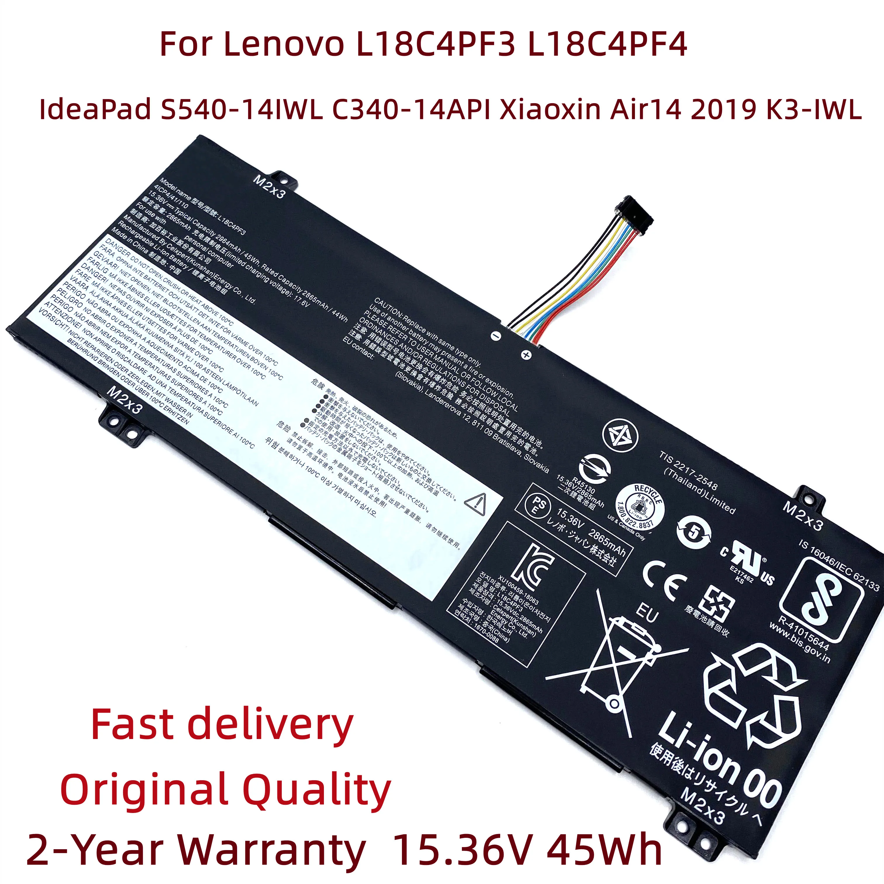 New L18C4PF3 45Wh Laptop Battery For Lenovo IdeaPad S540 14IWL C340 new-l18c4pf3-45wh-laptop-battery-for-lenovo-ideapad-s540-14iwl-c340