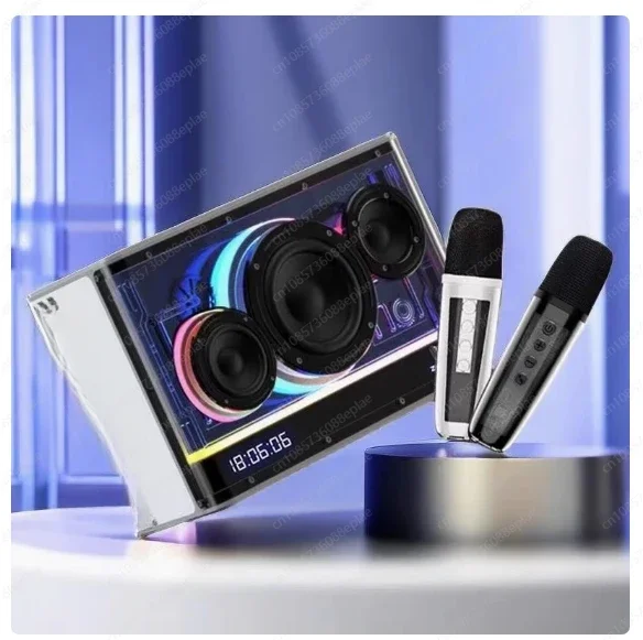 High-ended JK-06 Desktop bluetooth speaker RGB cold light wireless high quality bass sound battery Handheld Wireless Microphone