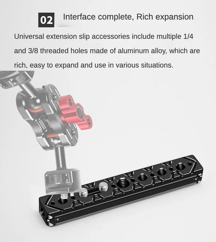 120mm Cheese Bar Plate 1/4" 3/8" ARRI Position Holes for Camera Cage Rig Quick R