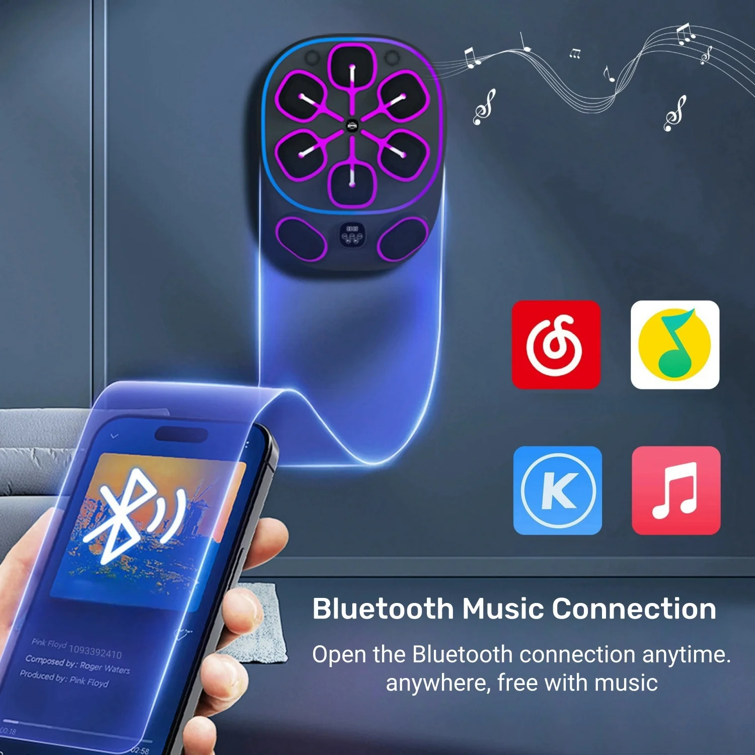 LED Light Smart Music Boxing Machine Boxing Training Wall Target Adult Children Sports Fitness Trainer Punching Equipment