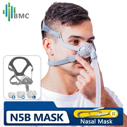 BMC N5B CPAP Nasal Mask with Headgear and Short Tubing Suitable for CPAP Machine BiPAP S/M/L 3 Size Sleep Apnea Mask