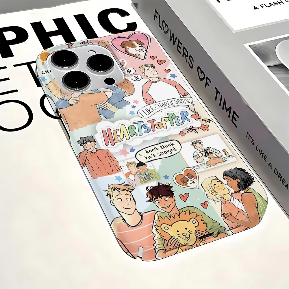 thumbnail image 1 of Funda de teléfono Heartstopper para iPhone 16, 15, 14, 13, 12, 11 Pro Max, XS, XR, XSMax, 6, 7, 8 Plus, cubierta dura de PC HD brillante, 1 of 5