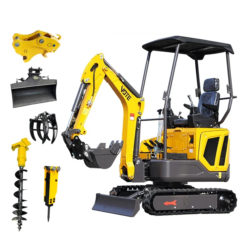 Hot 1.6 Ton Mini Excavator pelle Hydraulic Crawler Micro Digger 1 Ton Small Farm Excavator For Sale 2 Ton Prices customized 1