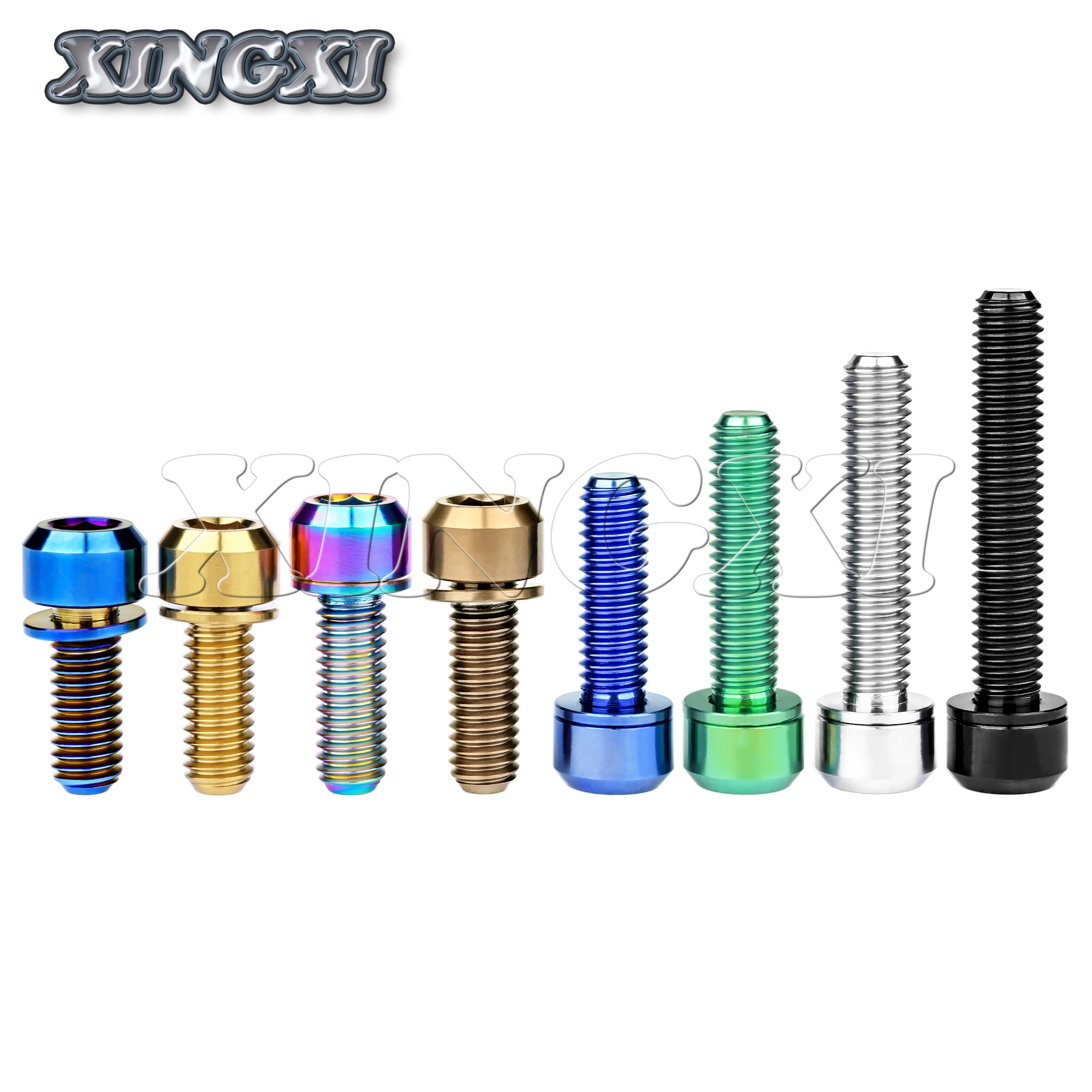 Titanium Bolts Xingxi M5/M6x16 18 20 25 30 35mm With Washer For Bicycle Srew Disc Brake Stem Clamp Bike Accessories Fasteners