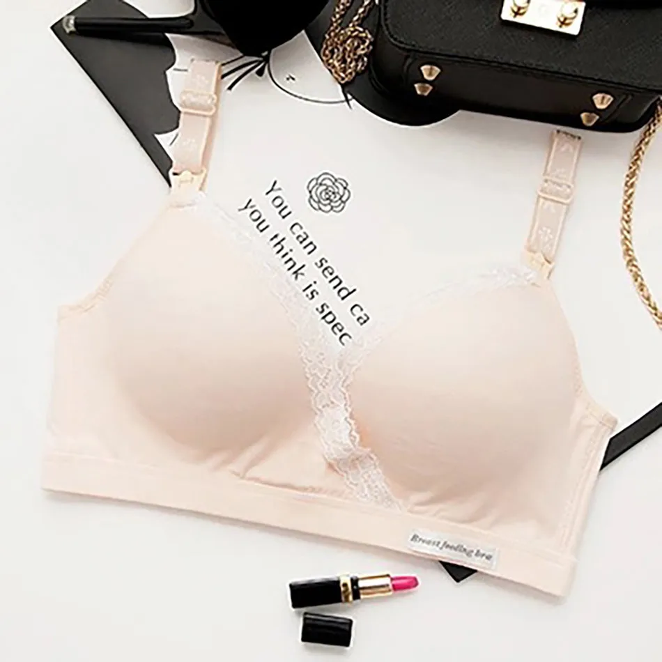 Pregnant Nursing Bras Maternity Seamless Comfort Bralette Women Breastfeeding Sleep Lace Underwear 5