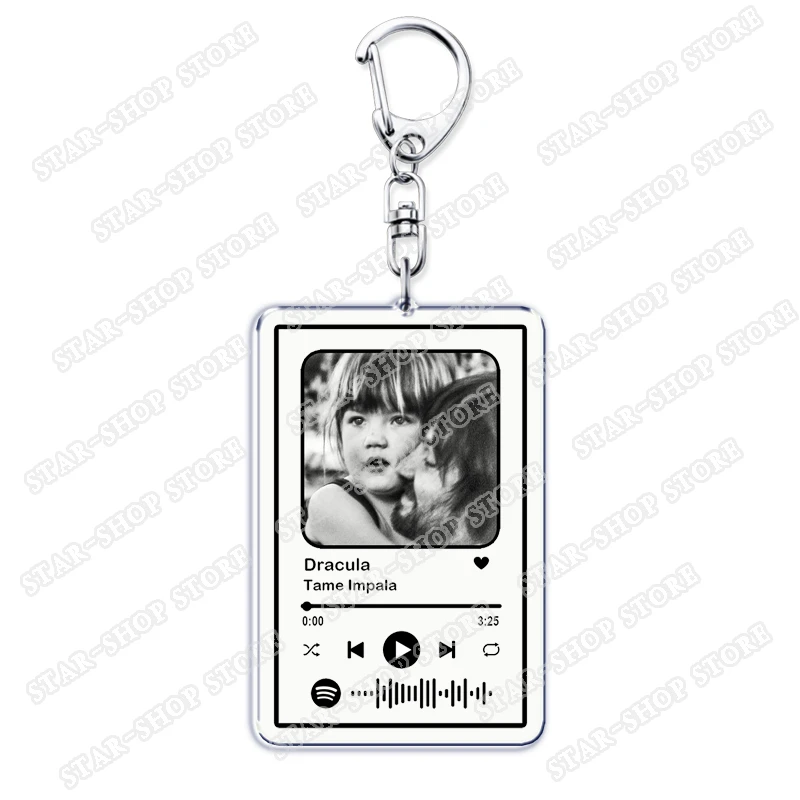 Hot Aesthetic Indie Music Keychains for Women Accessories Bag Kevin Parker Psychedelic Playlist Code Keying Jewelry Fans Gifts