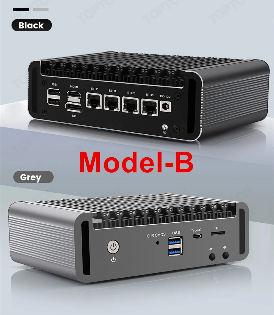 Topton Mini PC Pentium N6005 N5105 4xIntel i226 2.5G Soft Router computer 2*NVMe 2*DDR4 Fanless Firewall Appliance VPN Server 4