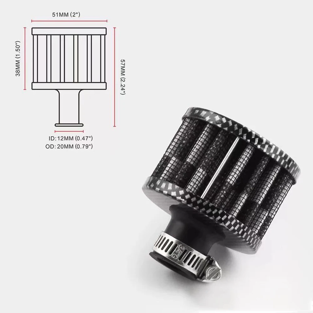 Air Filters Universal Interface Car Air Filters Small 12mm For Motorcycle Turbo High Flow Racing Cold Air Intake Filter Mushroom Head