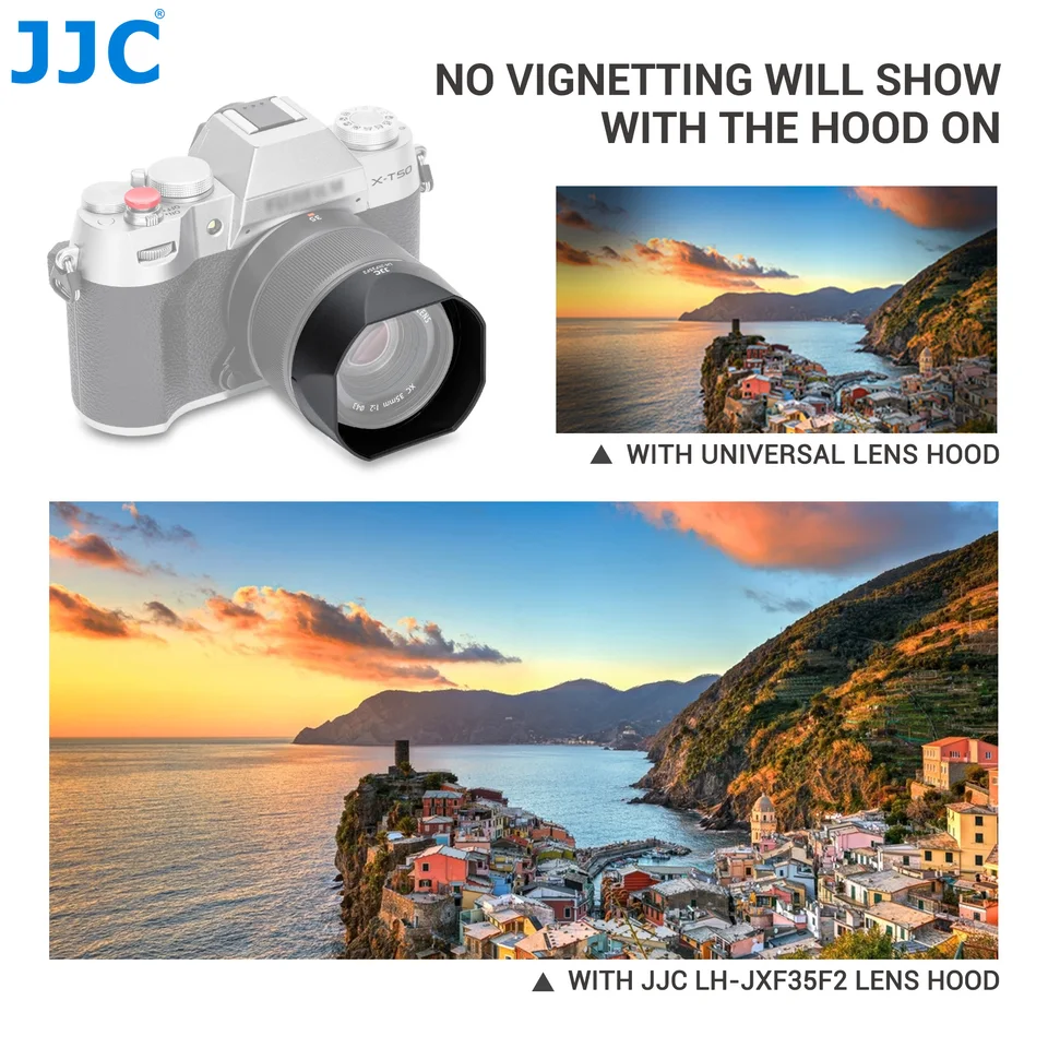 JJC Square Lens Hood for Fujifilm XC 35mmF2 XF 23mmF2 R WR XF