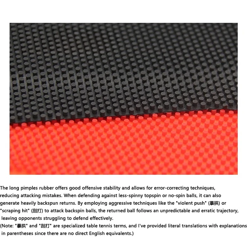 YINHE Qing PRO-FX Table Tennis Rubber OX Long Pips ITTF Approved Cured Table Tennis Rubbers Professional Weird Pimpled Rubber