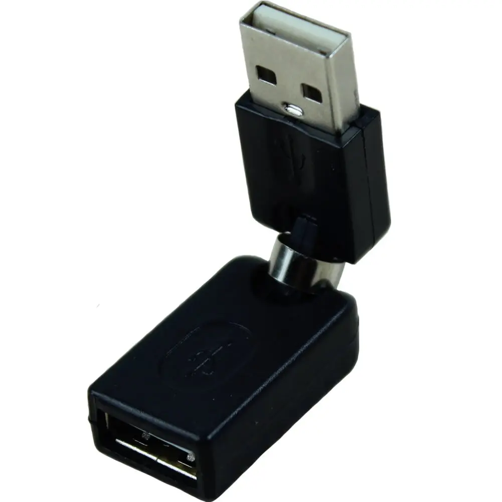 

Black USB 2.0 Male To USB Female 360 Degree Rotation Angle Extension Adapter