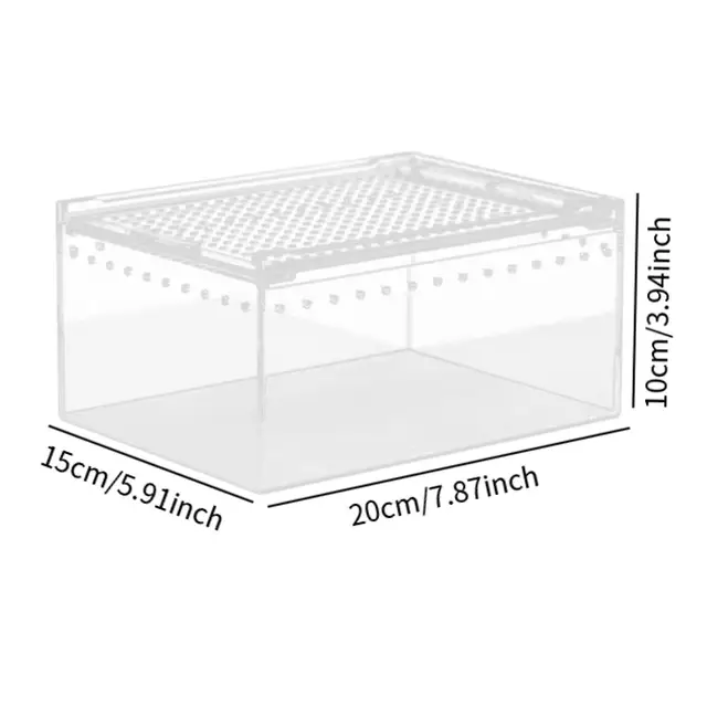Reptile Feeding Box Animal Habitat Cage Transparent Reptile Terrarium Enclosure Cage for Chameleons Hermit Crabs Container 6