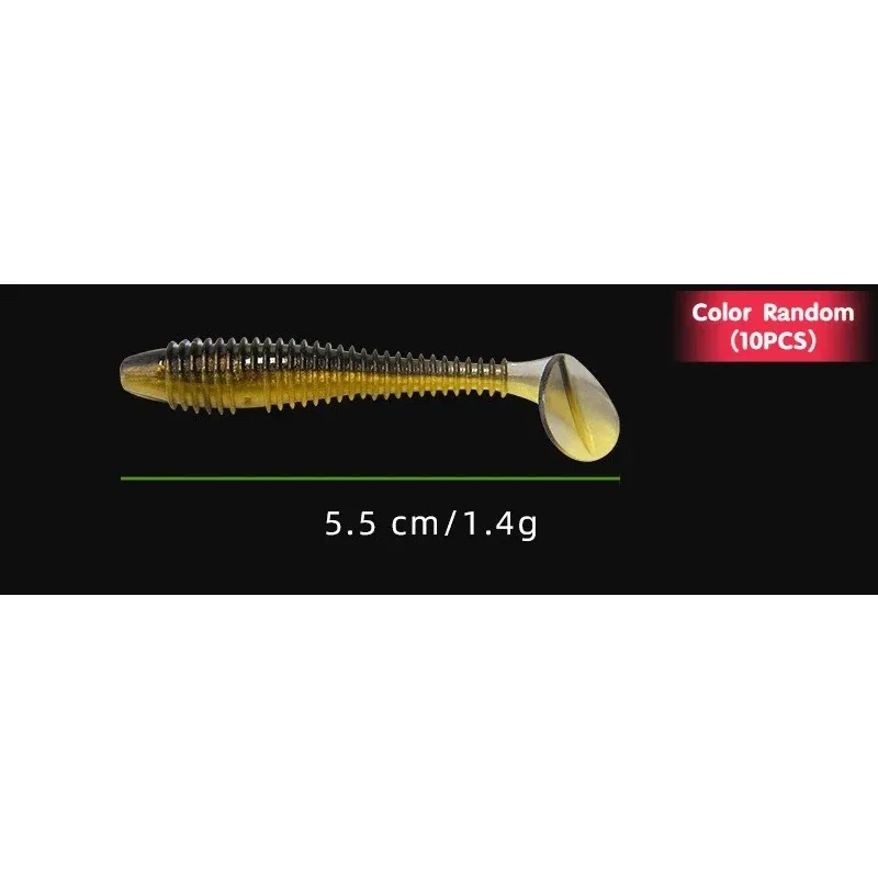 Thread T-tail Road Subdual Color Soft Bait Soft Worm Lead Head Hook T-tail Maggot Perch Mandarin Fish Fake Bait