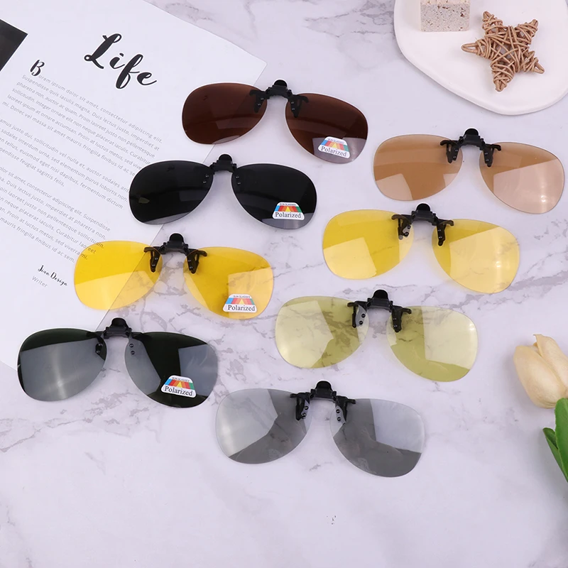 Unisex Polarized Clip On Sunglasses Anti-UVA Anti-UVB Cycling Riding Sunglasses Clip Driving Night Vision Lens