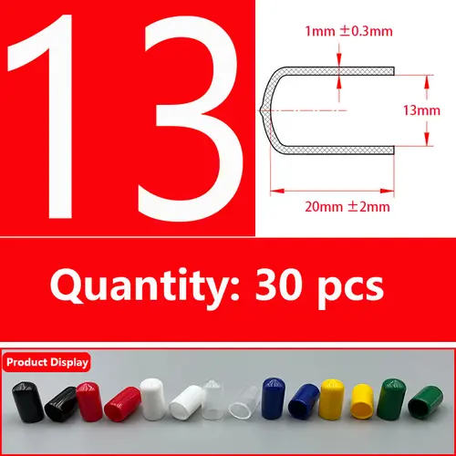 Rubber Cap Sleeve Soft Elasticity Silicone Protective Cover  Sealing Plug Thread Protection Sleeve Black Red White Blue 1.5-24mm - Image 28