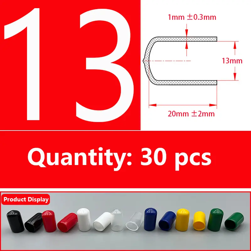 Rubber Cap Sleeve Soft Elasticity Silicone Protective Cover  Sealing Plug Thread Protection Sleeve Black Red White Blue 1.5-24mm - Image 28