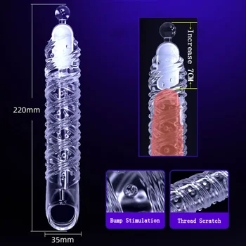 Penis Sleeve Extensions Condom Male Enlargement Delay Vibrators Clits Massager Cock Ring Vibrating Penis Cover Sex Toys For Men 5