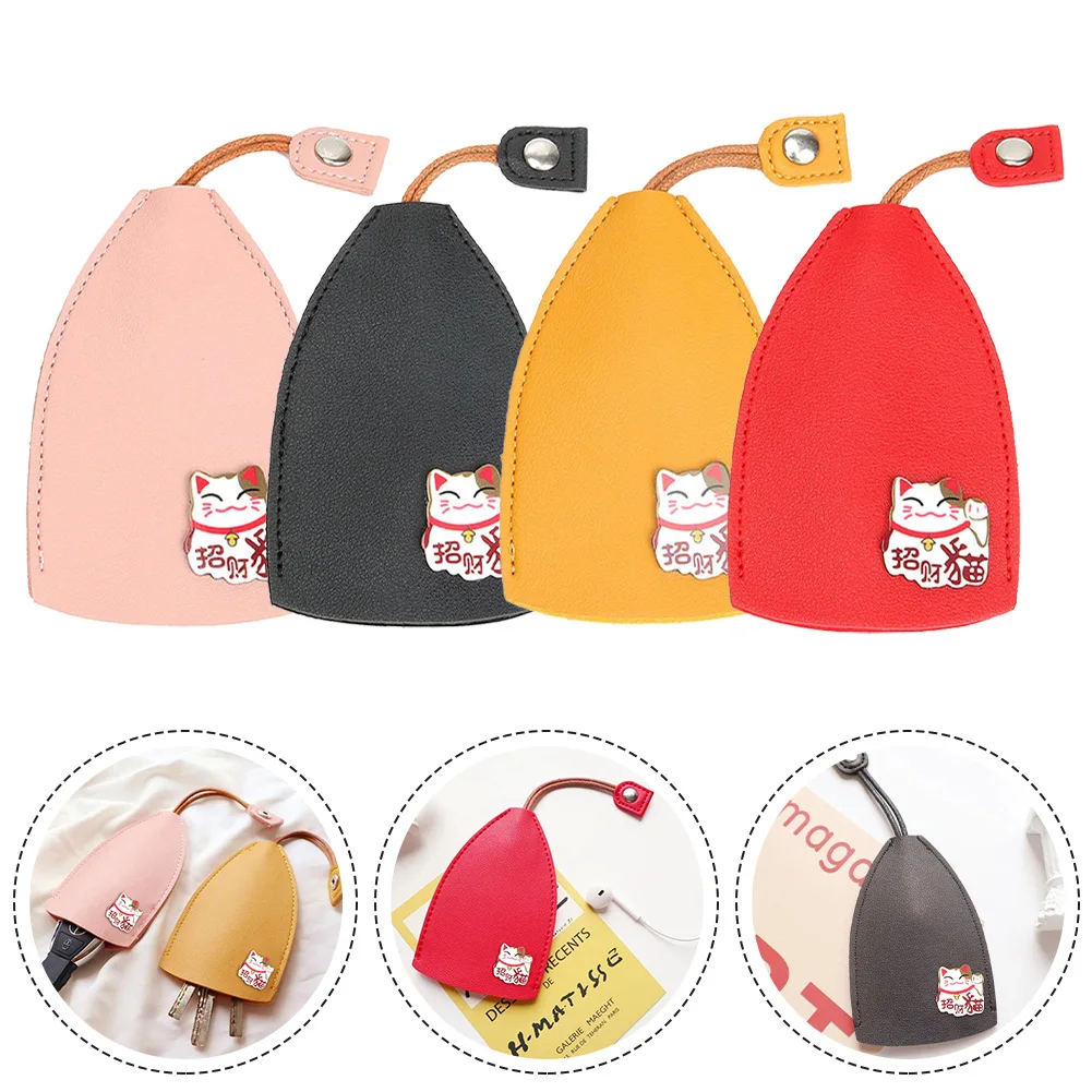 Cute PU Pull Out Key Holder For Keys Creative Key Case Leather Keychain Leather Bag For Keys Car Box Pouch For Key Case Bag Accessories Key Holder Key Organizer Key Purse