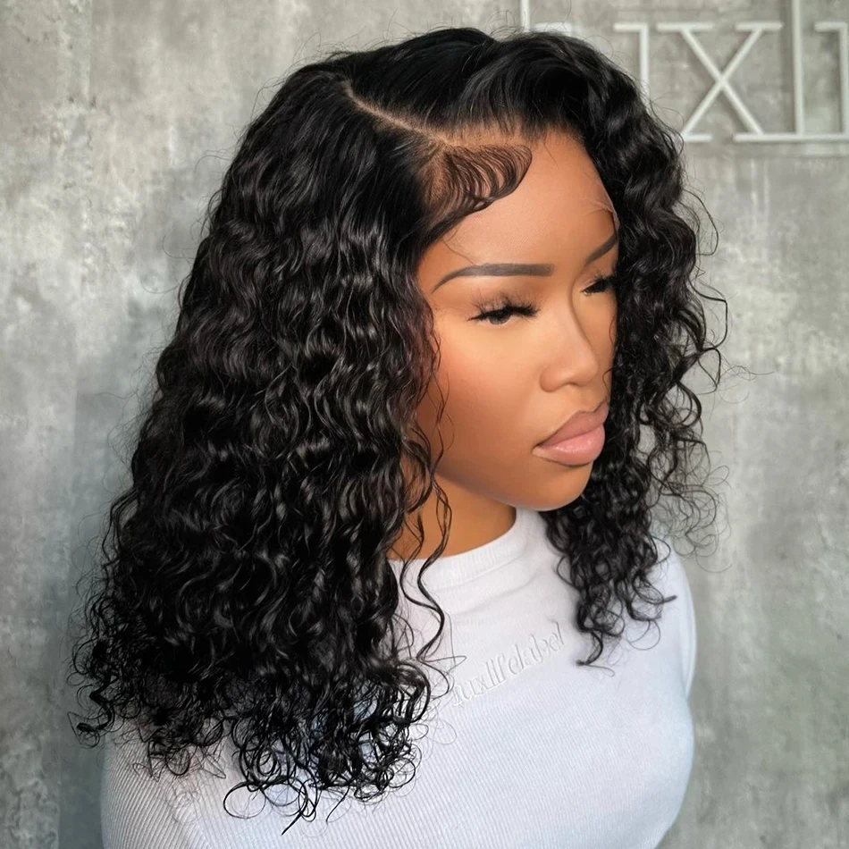 

13X4 curly Short Bob Human Hair Lace Frontal Wigs Pre plucked For Women 4x4 Closure Wigs Brazilian Lace Front Human Hair Wig