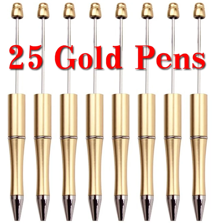 

Шариковая ручка с золотыми бусинами, 25 шт., подарок для письма, бисерные ручки, ручка с бусинами, подарок для творчества, студенческие офисные принадлежности